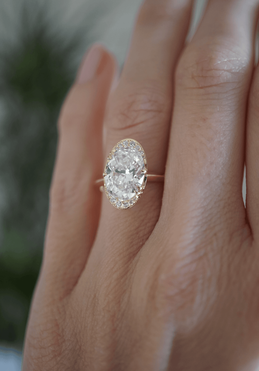 Diamond Oval Lunar Engagement Ring Bridal Jewelry Bayou with Love 