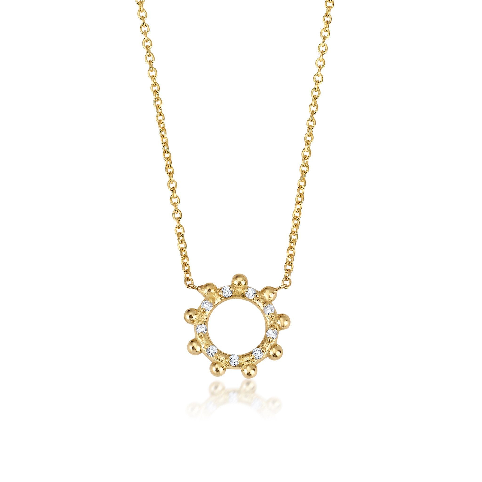 DIAMOND PAVÉ SOLEIL NECKLACE Jewelry Bayou with Love 