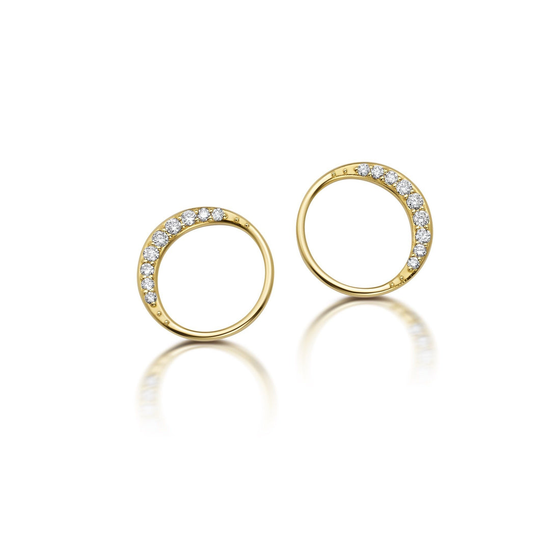 Diamond Crescent Moon Studs Jewelry Bayou with Love 