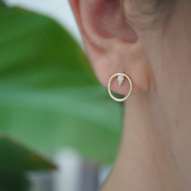 Circle Opal Earring Jewelry Bayou with Love 