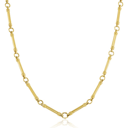 Long Gold Rattan Necklace Jewelry Bayou with Love 