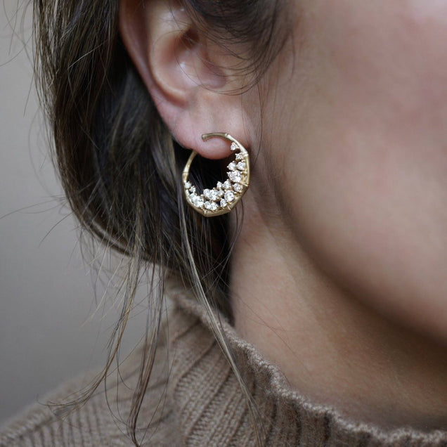 Full Moon Diamond Earrings Bayou with Love 