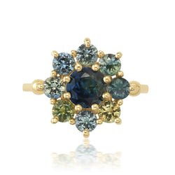 Sapphire Sunflower Ring Jewelry Bayou with Love 
