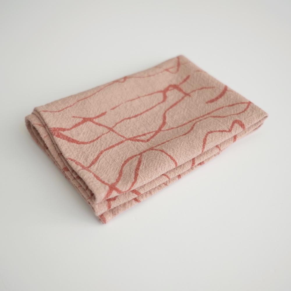 TEA TOWELS Home Jenny Pennywood WEAVE - TERRA COTTA/DUSTY CORAL 